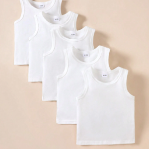 Boy Casual White Knitted Sleeveless Vest Tops
